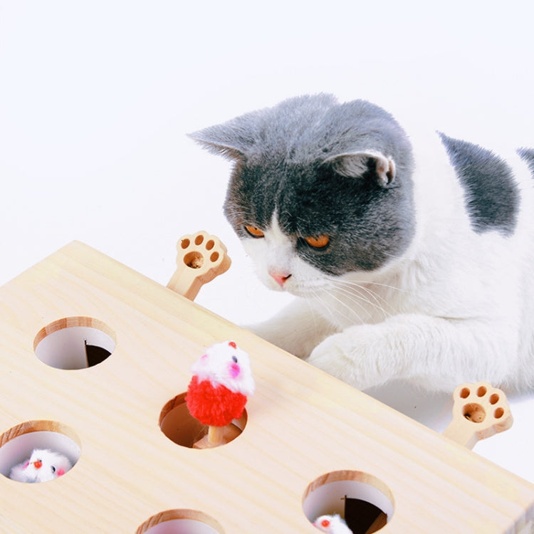 Hamster And Cat Toys Solid Wood Cat Supplies, Colour: Five-hole Doll