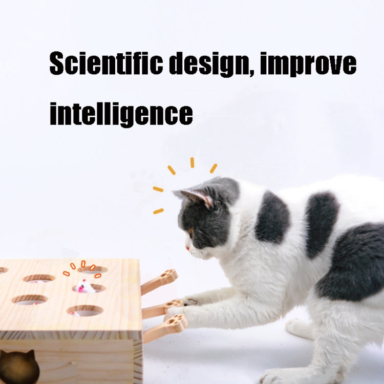Hamster And Cat Toys Solid Wood Cat Supplies, Colour: Five-hole Doll