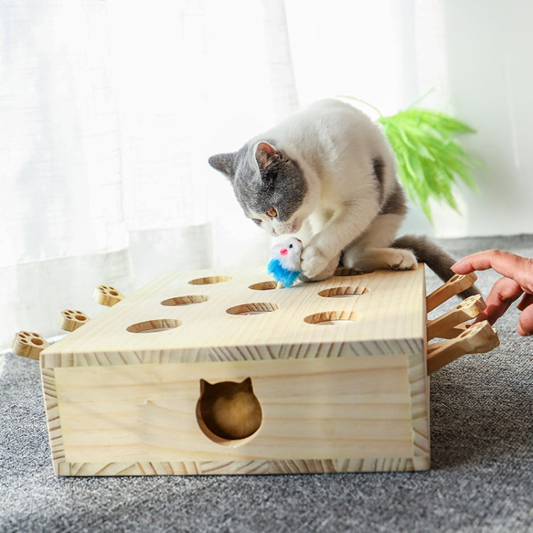 Hamster And Cat Toys Solid Wood Cat Supplies, Colour: Five-hole Doll