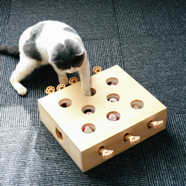 Hamster And Cat Toys Solid Wood Cat Supplies, Colour: Five-hole Doll