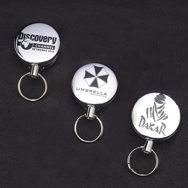 High Elasticity Retractable Wire Rope Key Ring Outdoor Anti-Lost Anti-Theft Retractable Key Ring Random Pattern Delivery(4 cm)