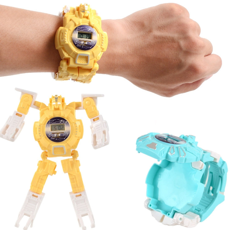 3 PCS Children Electronic Watch Cartoon Deformation Robot Toy Watch(Blue)