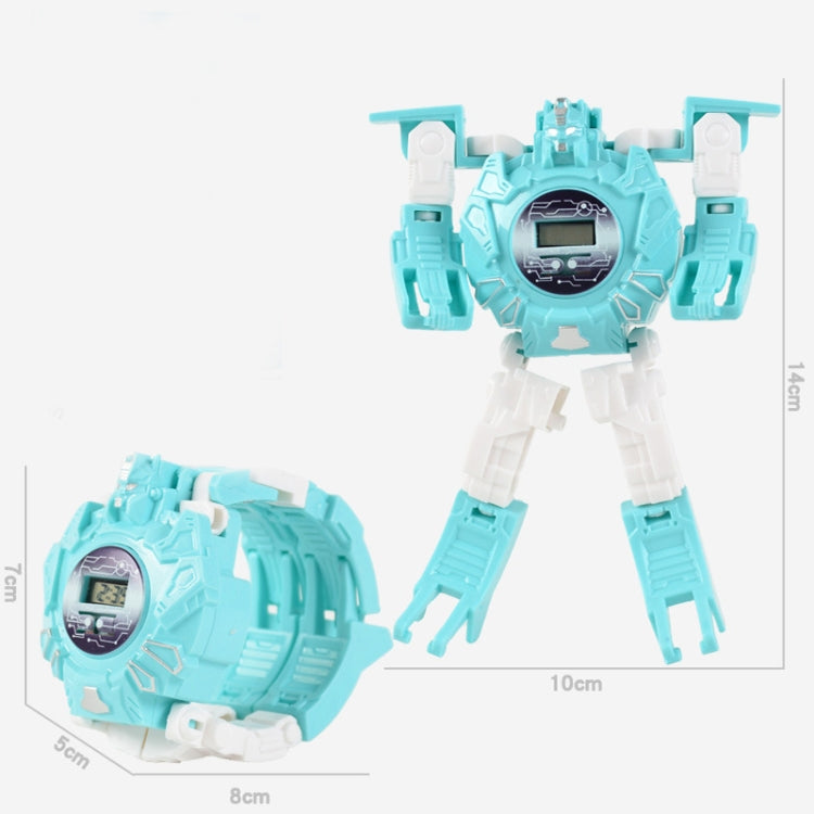 3 PCS Children Electronic Watch Cartoon Deformation Robot Toy Watch(Blue)