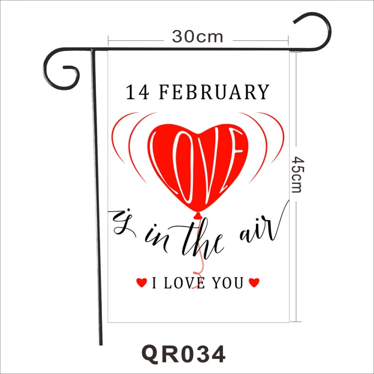 2 PCS Valentine Day Garden Flag Festive Atmosphere Garden Banner(QR034)