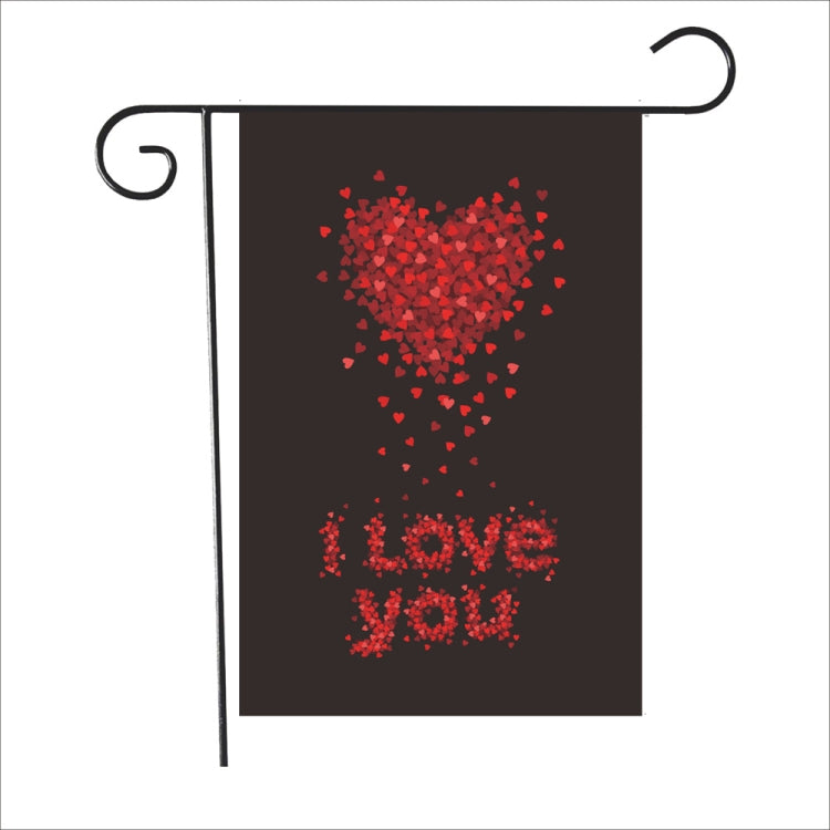 2 PCS Valentine Day Garden Flag Festive Atmosphere Garden Banner(QR036)