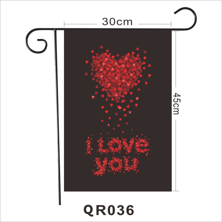 2 PCS Valentine Day Garden Flag Festive Atmosphere Garden Banner(QR036)