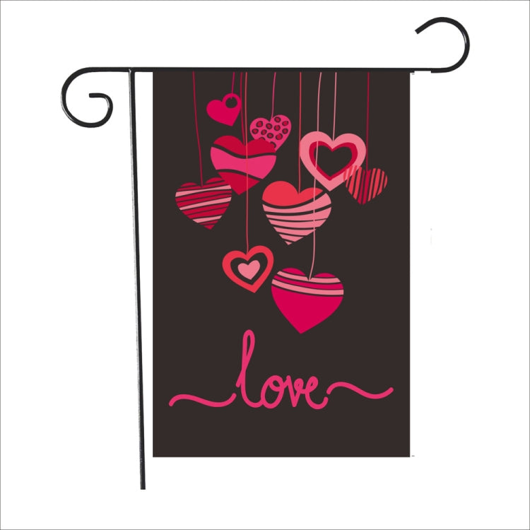 2 PCS Valentine Day Garden Flag Festive Atmosphere Garden Banner(QR037)