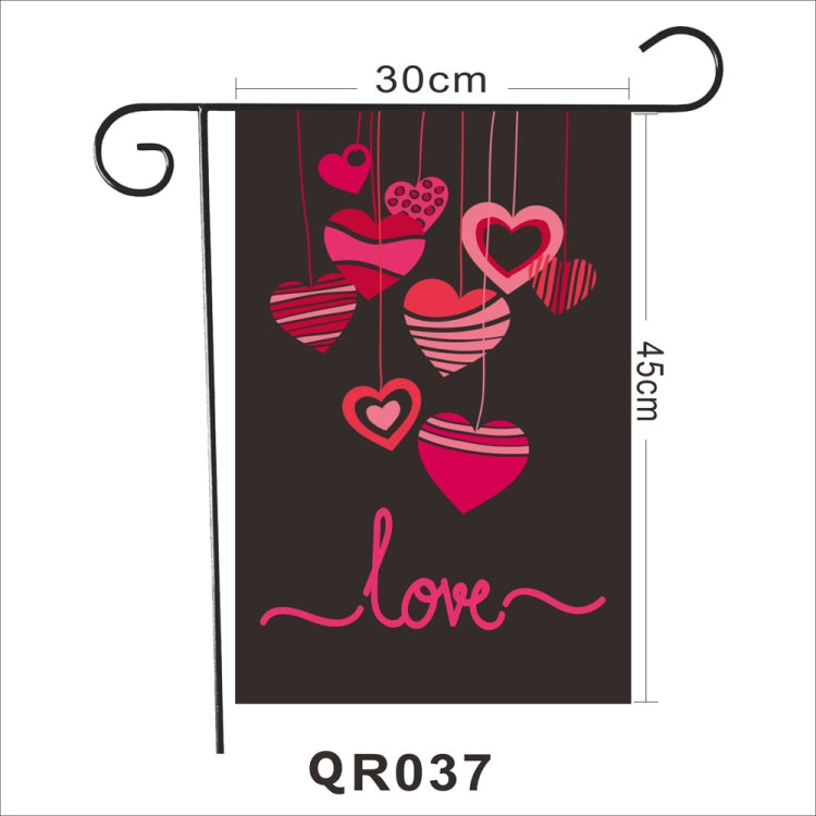 2 PCS Valentine Day Garden Flag Festive Atmosphere Garden Banner(QR037)