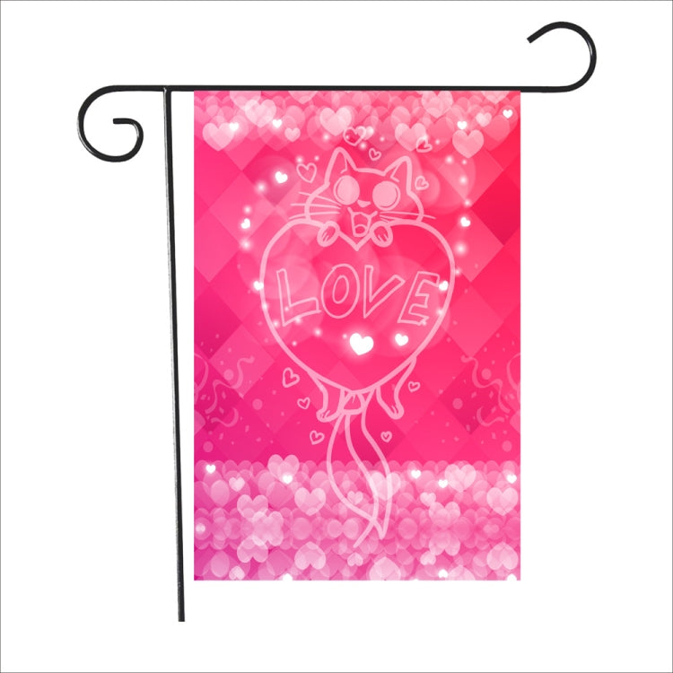 2 PCS Valentine Day Garden Flag Festive Atmosphere Garden Banner(QR039)