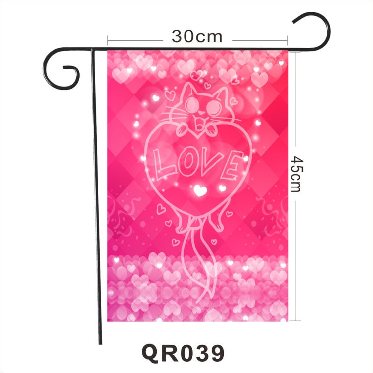 2 PCS Valentine Day Garden Flag Festive Atmosphere Garden Banner(QR039)