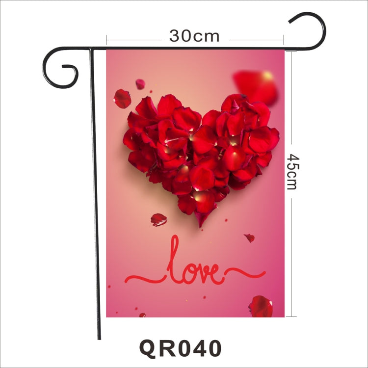 2 PCS Valentine Day Garden Flag Festive Atmosphere Garden Banner(QR040)