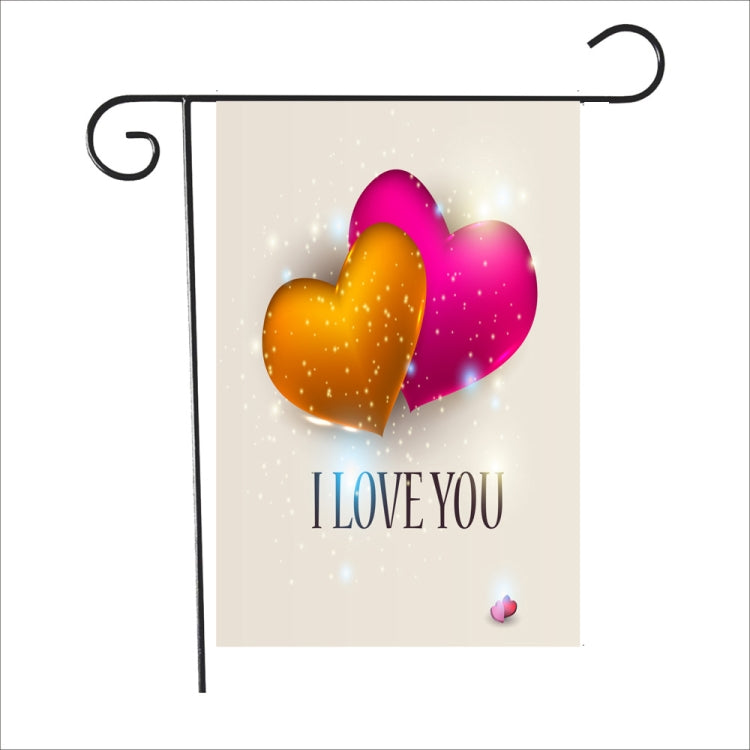 2 PCS Valentine Day Garden Flag Festive Atmosphere Garden Banner(QR004)