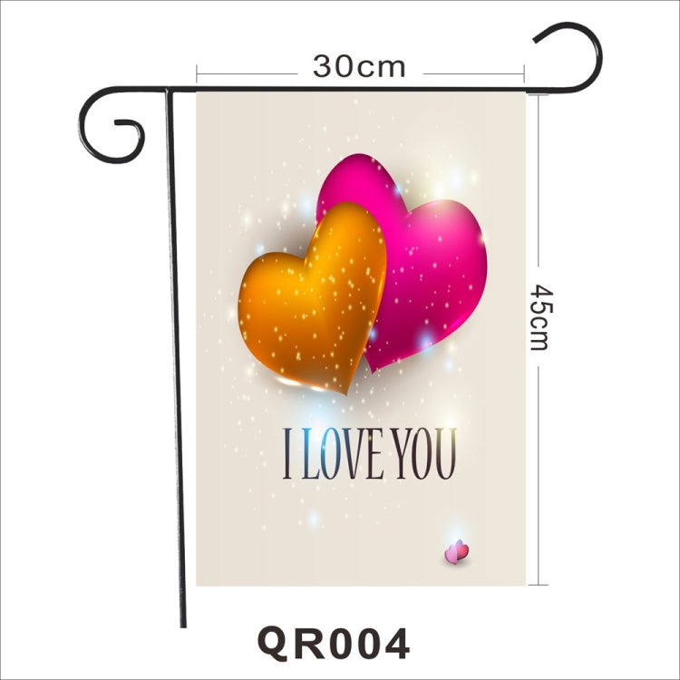 2 PCS Valentine Day Garden Flag Festive Atmosphere Garden Banner(QR004)