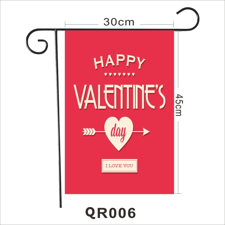2 PCS Valentine Day Garden Flag Festive Atmosphere Garden Banner(QR006)