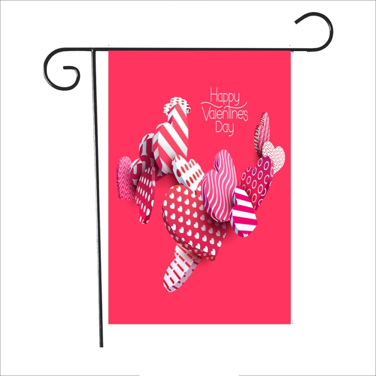 2 PCS Valentine Day Garden Flag Festive Atmosphere Garden Banner(QR007)