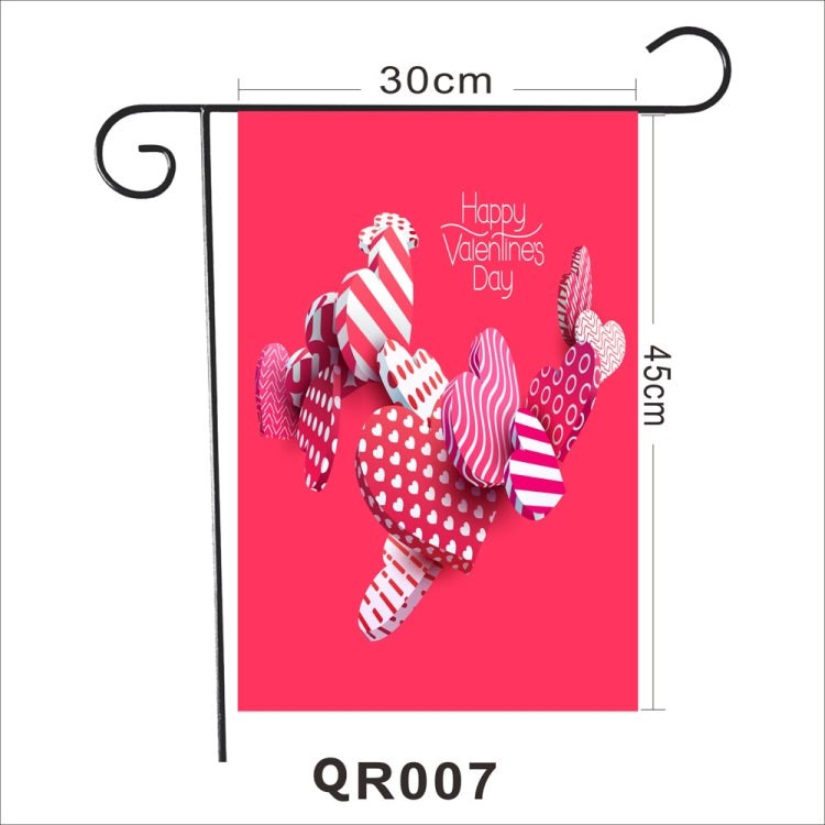 2 PCS Valentine Day Garden Flag Festive Atmosphere Garden Banner(QR007)