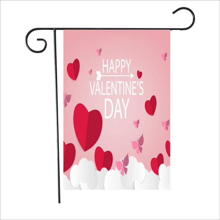 2 PCS Valentine Day Garden Flag Festive Atmosphere Garden Banner(QR008)
