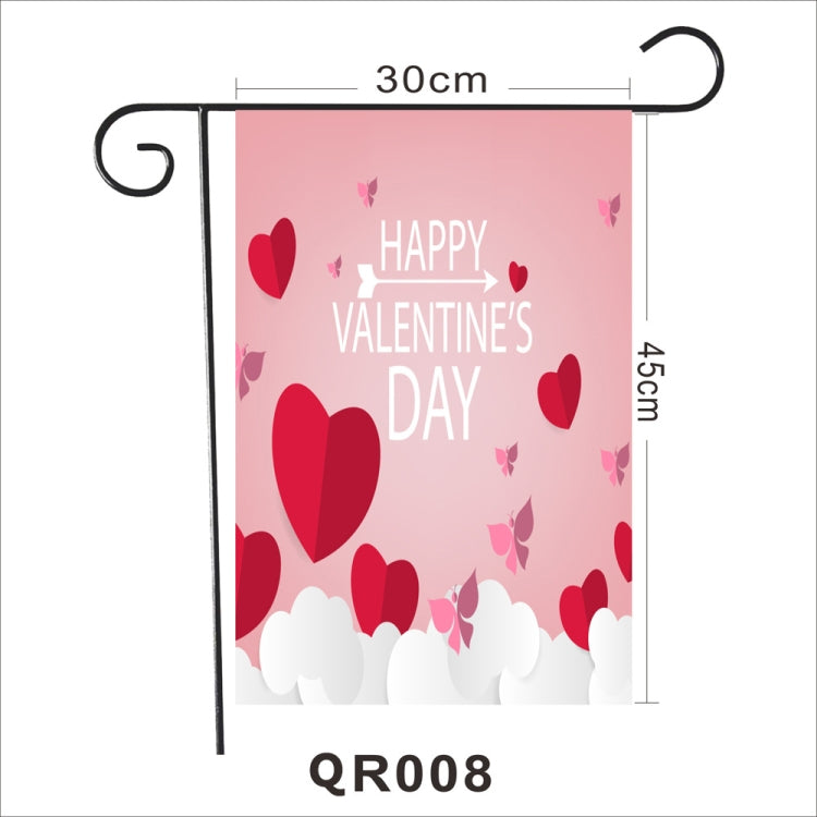 2 PCS Valentine Day Garden Flag Festive Atmosphere Garden Banner(QR008)