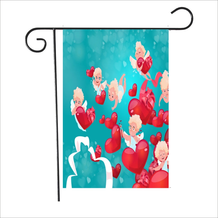 2 PCS Valentine Day Garden Flag Festive Atmosphere Garden Banner(QR009)