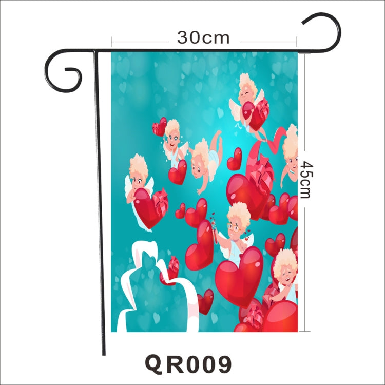 2 PCS Valentine Day Garden Flag Festive Atmosphere Garden Banner(QR009)