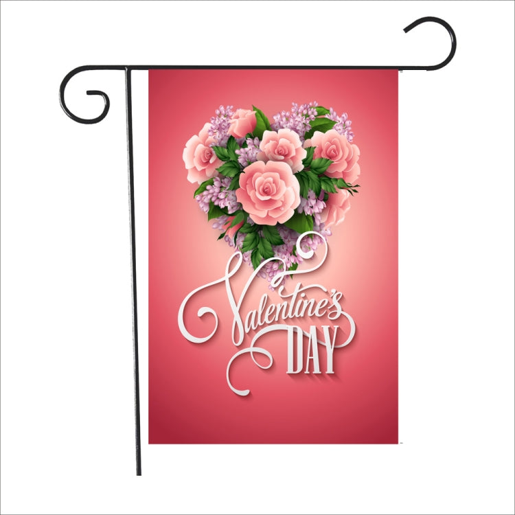 2 PCS Valentine Day Garden Flag Festive Atmosphere Garden Banner(QR011)