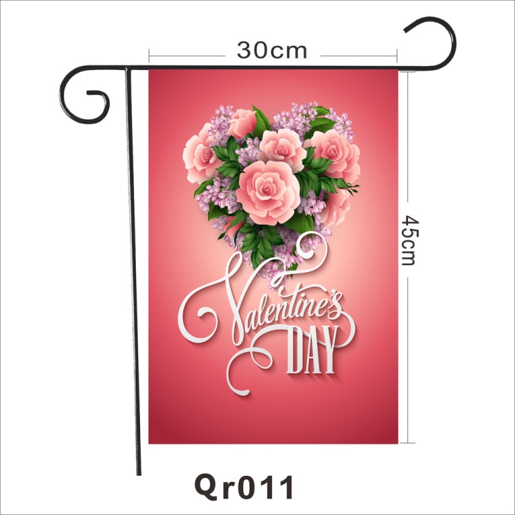 2 PCS Valentine Day Garden Flag Festive Atmosphere Garden Banner(QR011)