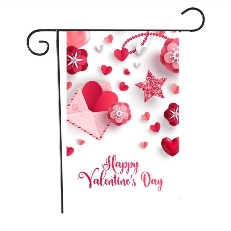 2 PCS Valentine Day Garden Flag Festive Atmosphere Garden Banner(QR013)