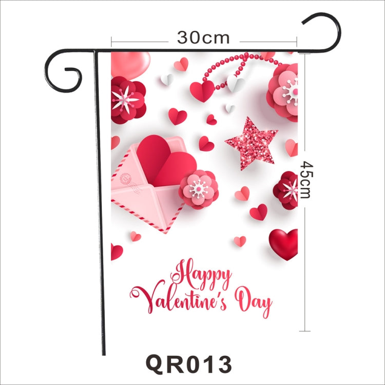 2 PCS Valentine Day Garden Flag Festive Atmosphere Garden Banner(QR013)