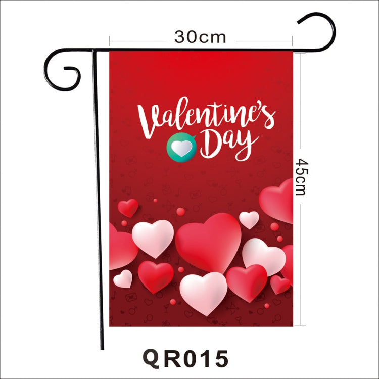 2 PCS Valentine Day Garden Flag Festive Atmosphere Garden Banner(QR015)
