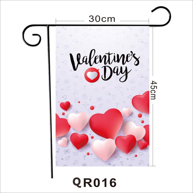2 PCS Valentine Day Garden Flag Festive Atmosphere Garden Banner(QR016)