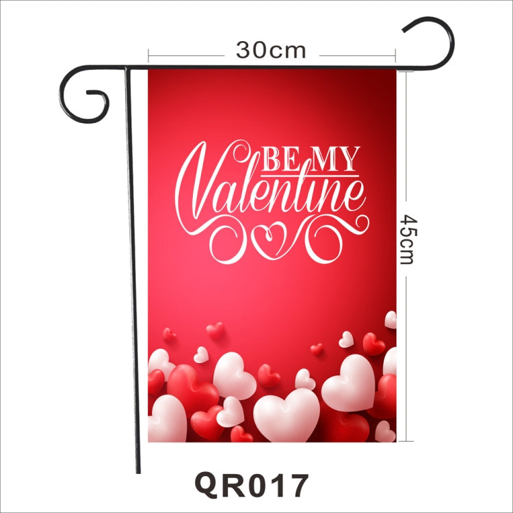 2 PCS Valentine Day Garden Flag Festive Atmosphere Garden Banner(QR017)
