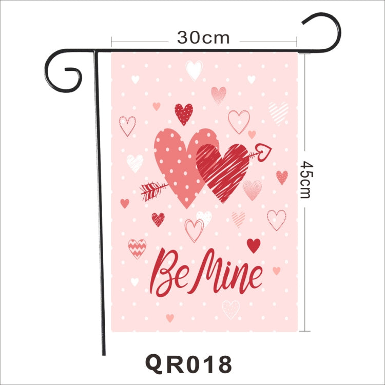 2 PCS Valentine Day Garden Flag Festive Atmosphere Garden Banner(QR018)