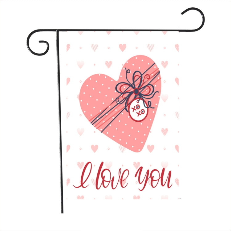 2 PCS Valentine Day Garden Flag Festive Atmosphere Garden Banner(QR019)