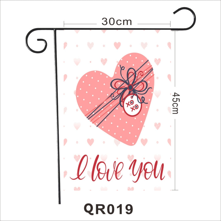 2 PCS Valentine Day Garden Flag Festive Atmosphere Garden Banner(QR019)