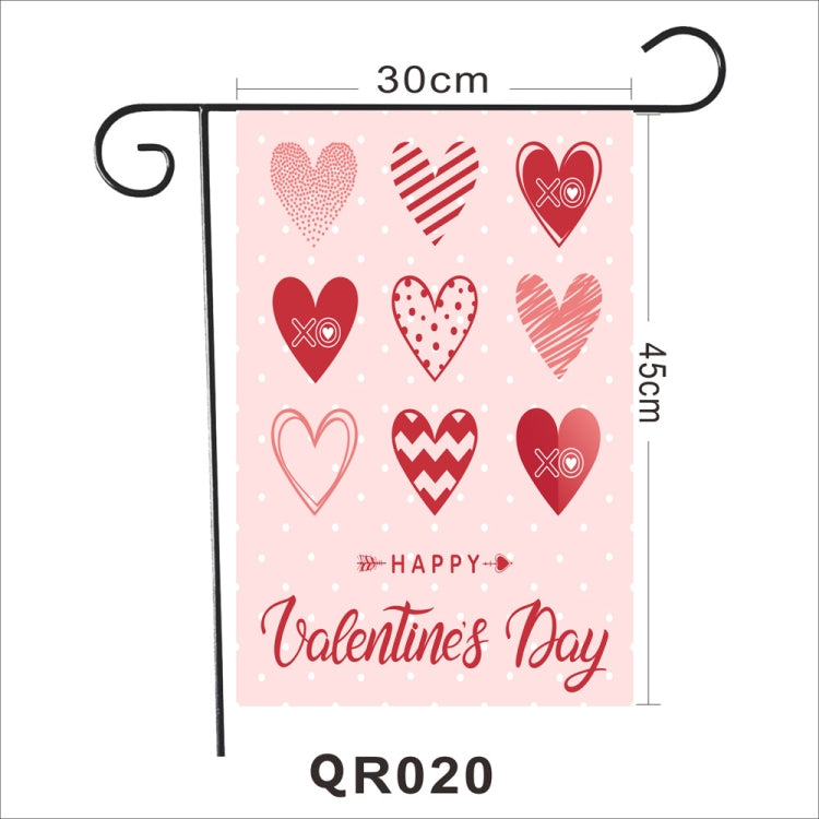 2 PCS Valentine Day Garden Flag Festive Atmosphere Garden Banner(QR020)