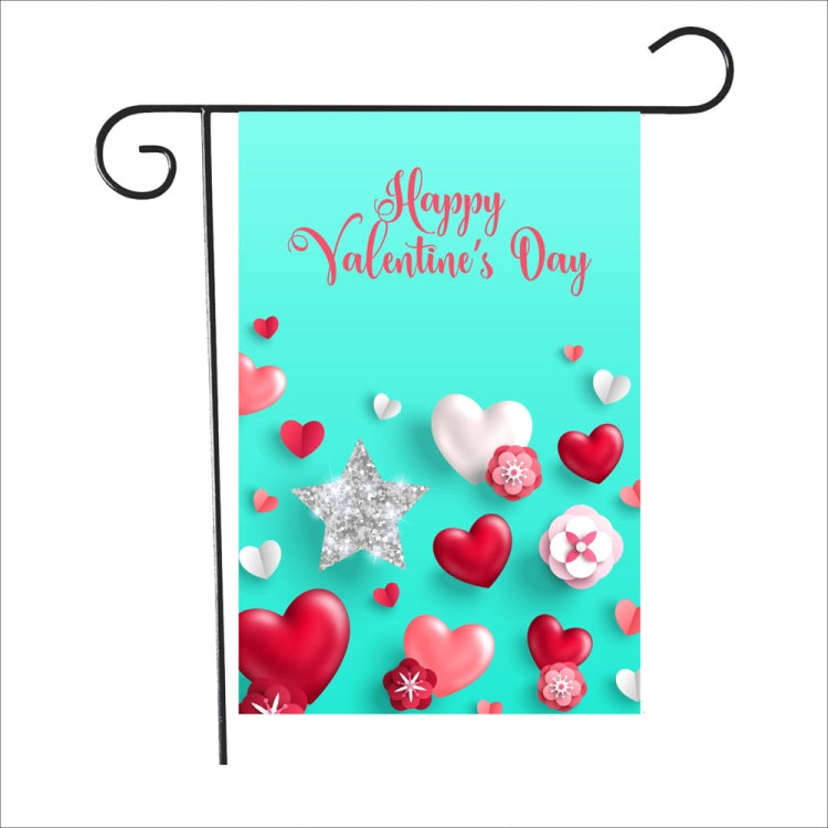 2 PCS Valentine Day Garden Flag Festive Atmosphere Garden Banner(QR021)