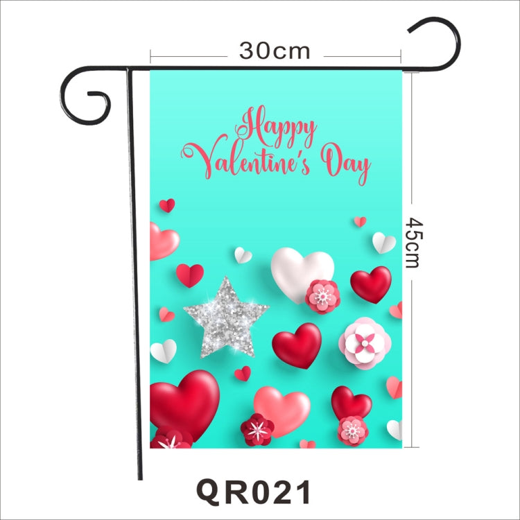 2 PCS Valentine Day Garden Flag Festive Atmosphere Garden Banner(QR021)