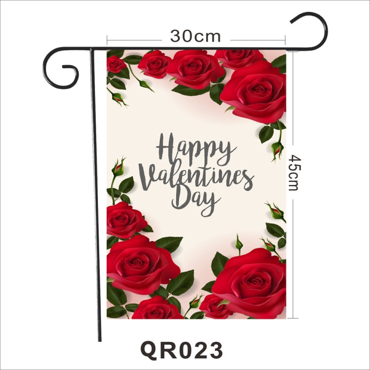 2 PCS Valentine Day Garden Flag Festive Atmosphere Garden Banner(QR023)