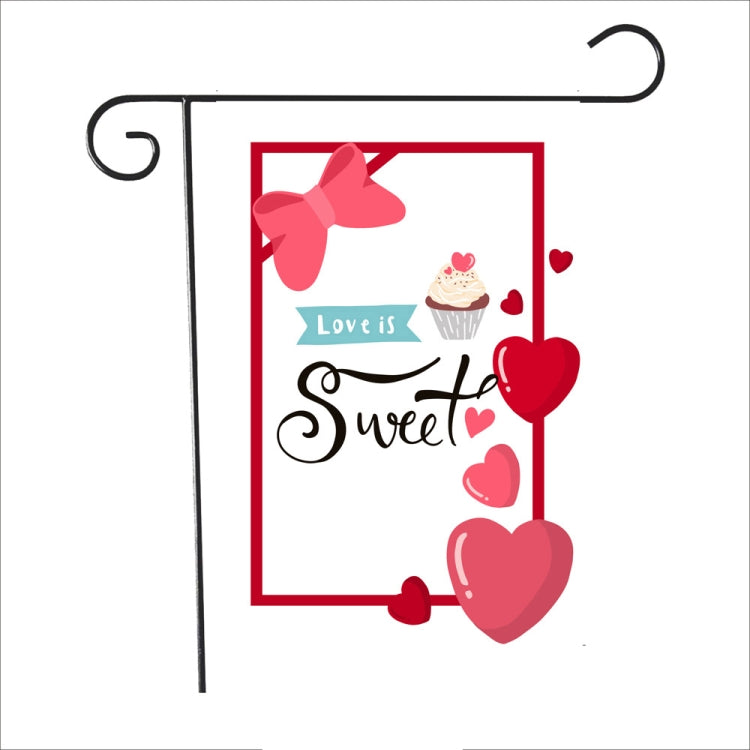 2 PCS Valentine Day Garden Flag Festive Atmosphere Garden Banner(QR024)