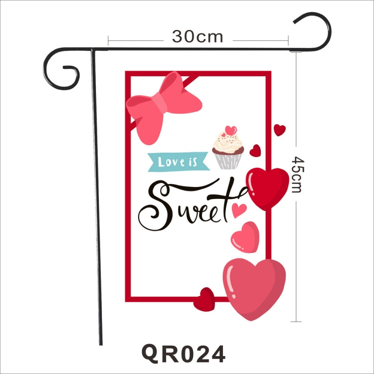 2 PCS Valentine Day Garden Flag Festive Atmosphere Garden Banner(QR024)