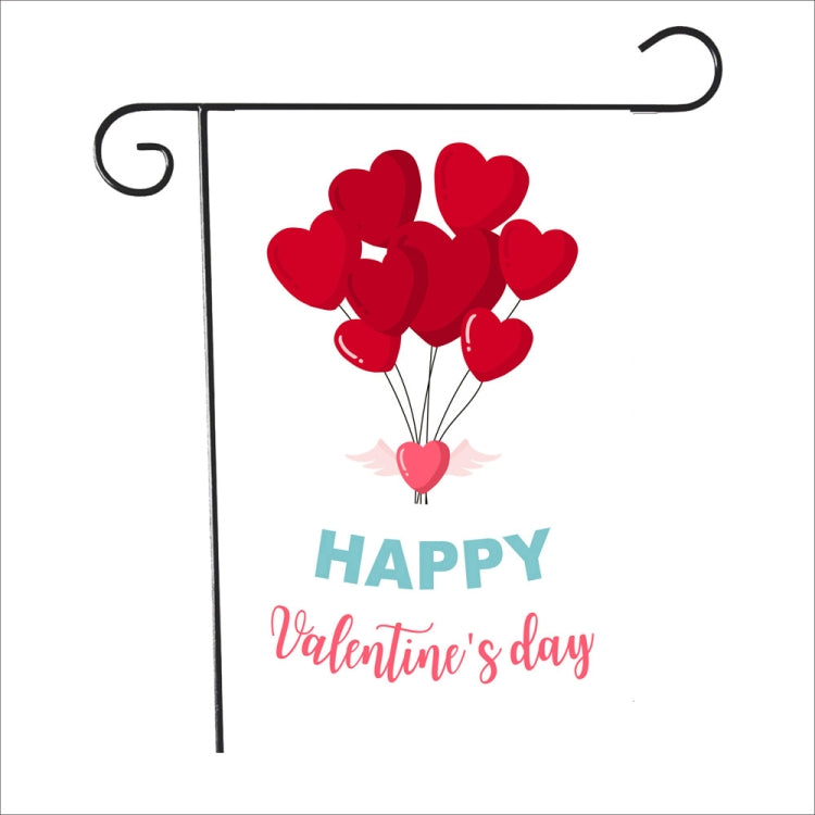 2 PCS Valentine Day Garden Flag Festive Atmosphere Garden Banner(QR025)