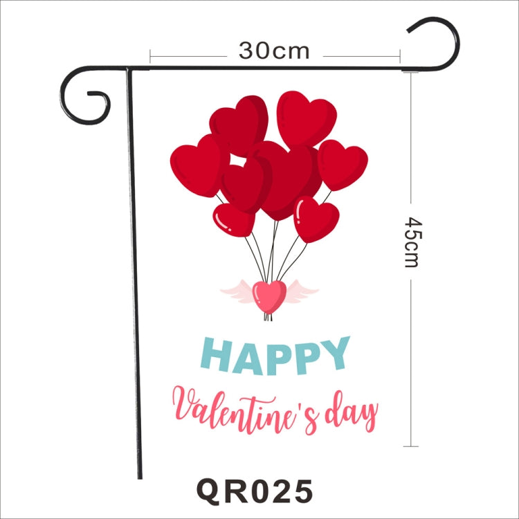 2 PCS Valentine Day Garden Flag Festive Atmosphere Garden Banner(QR025)