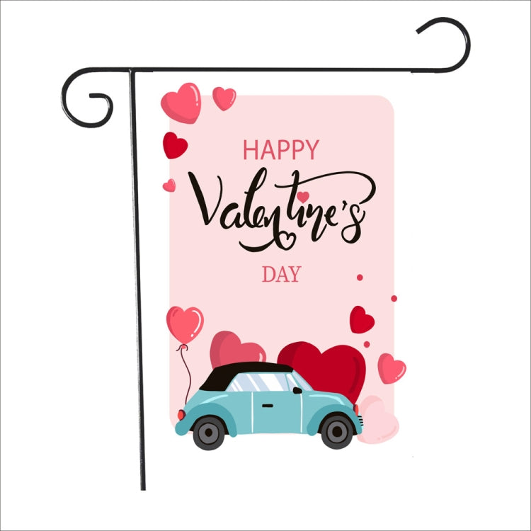 2 PCS Valentine Day Garden Flag Festive Atmosphere Garden Banner(QR026)
