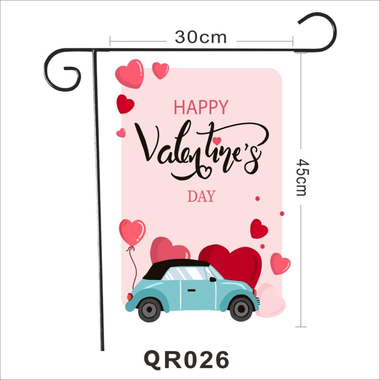 2 PCS Valentine Day Garden Flag Festive Atmosphere Garden Banner(QR026)