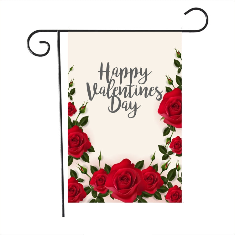 2 PCS Valentine Day Garden Flag Festive Atmosphere Garden Banner(QR027)