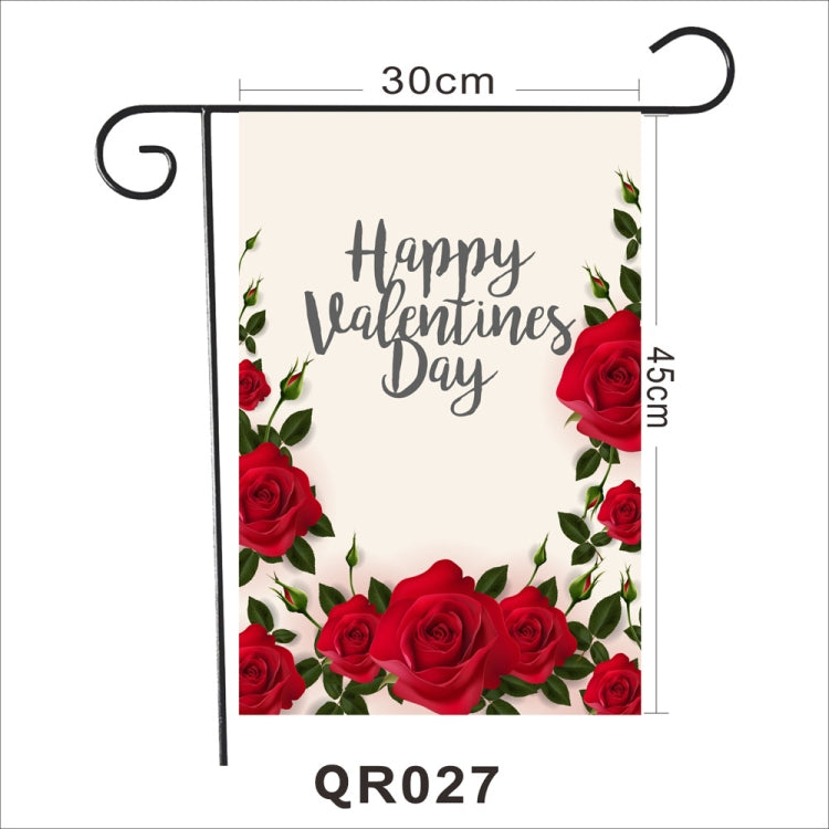2 PCS Valentine Day Garden Flag Festive Atmosphere Garden Banner(QR027)