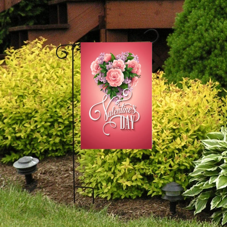 2 PCS Valentine Day Garden Flag Festive Atmosphere Garden Banner(QR018)