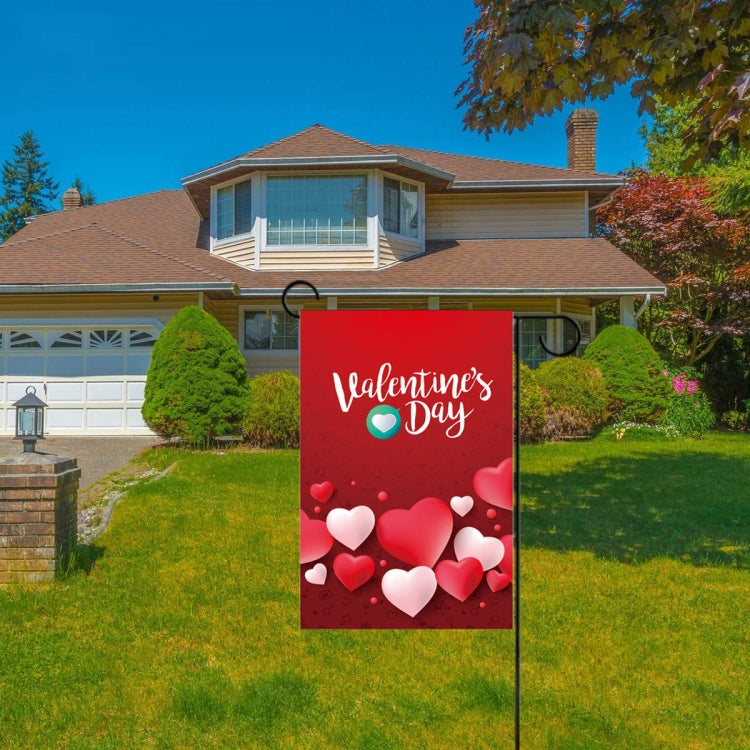 2 PCS Valentine Day Garden Flag Festive Atmosphere Garden Banner(QR036)