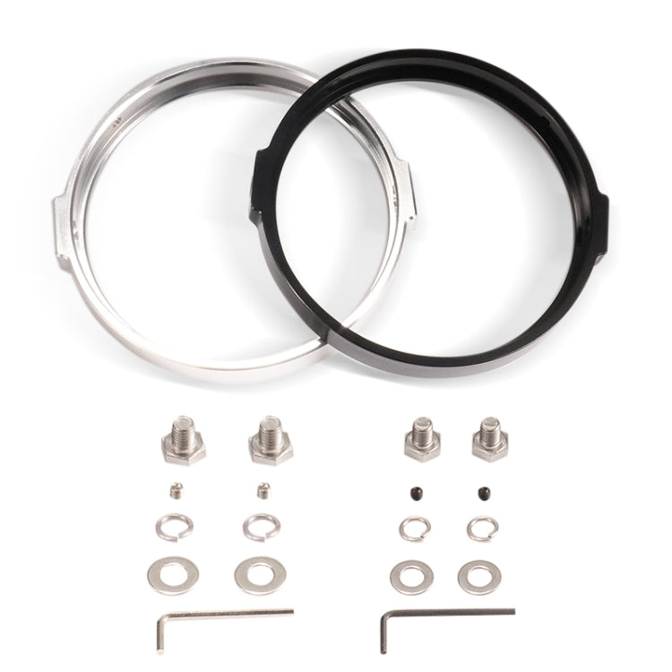 5.75 Inch Round Retro Headlight Ring Motorcycle Headlight Modification Parts(Silver)