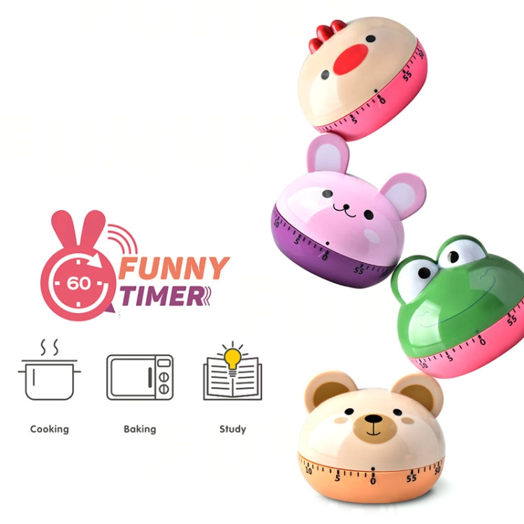 Kitchen Mechanical Timer Cartoon 60 Minutes Timer Baking Cooking Reminder(Frog)